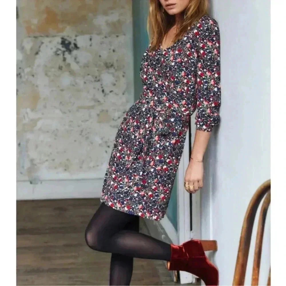 Sezane Wrap Floral Estelle‎ Mini Dress size size 38